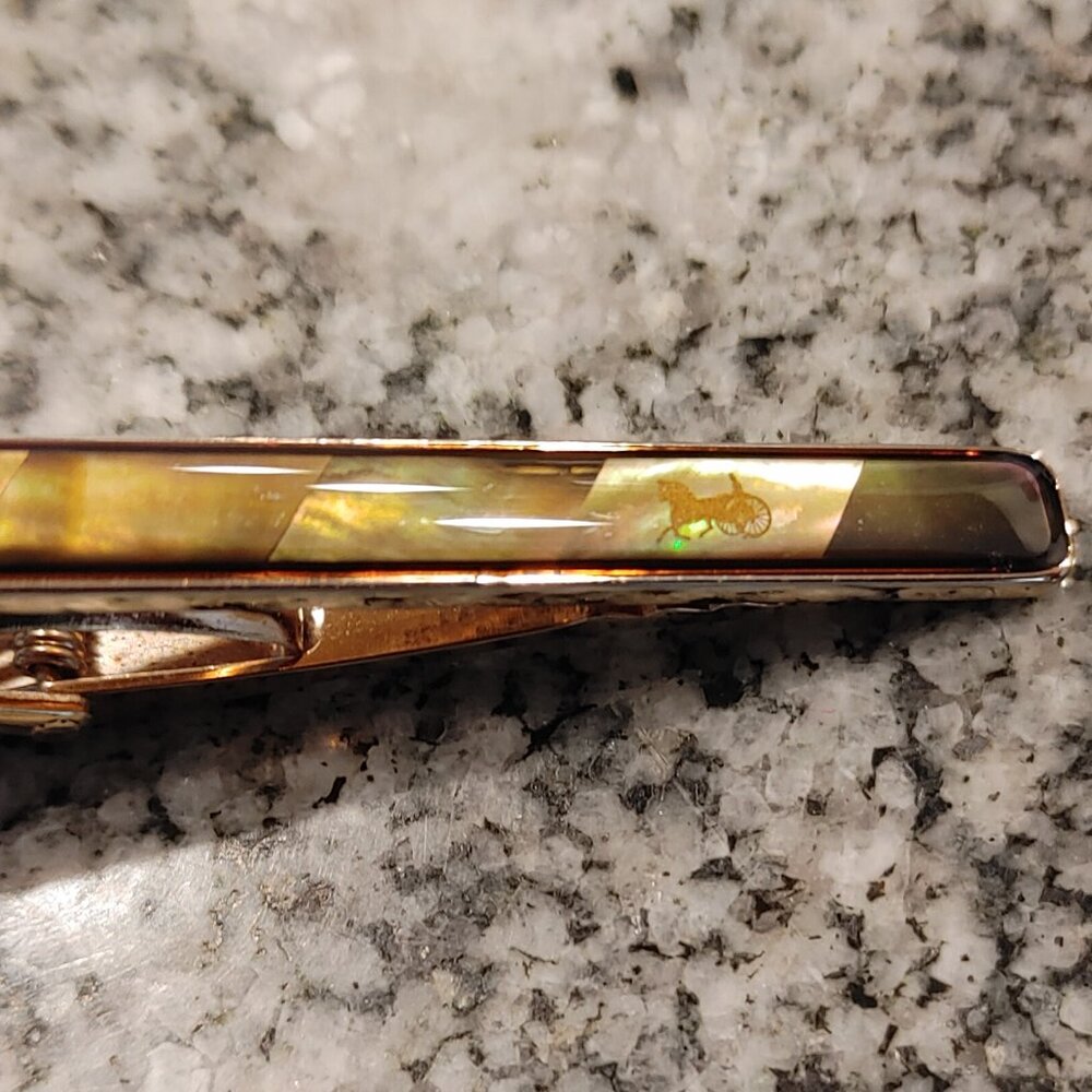 Celine 925 Silver Opal Tie Clip